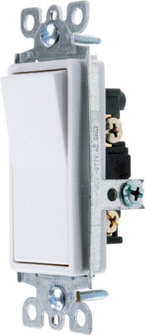 15 a, 120/277V, Decora Rocker 3-Way AC Quiet Switch, Residential Grade, UL Listing