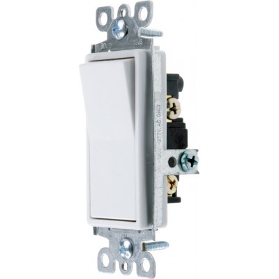 15 a, 120/277V, Decora Rocker 3-Way AC Quiet Switch, Residential Grade, UL Listed